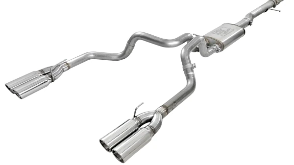 aFe POWER Vulcan Series stainless quad-tip exhaust for Silverado/Sierra 6.2L V8