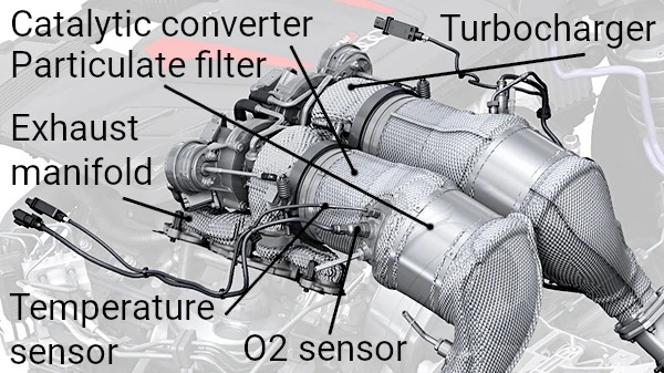 stock downpipe exhaust system