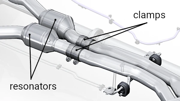 stock resonators,clamps,exhaust system